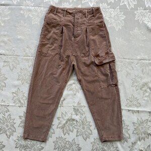 Free People Bay to Breakers Corduroy Slouchy Harem Cargo Pants